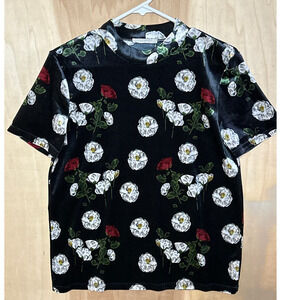 Zara Trafaluc Top Womens Medium‎ Floral Velvet